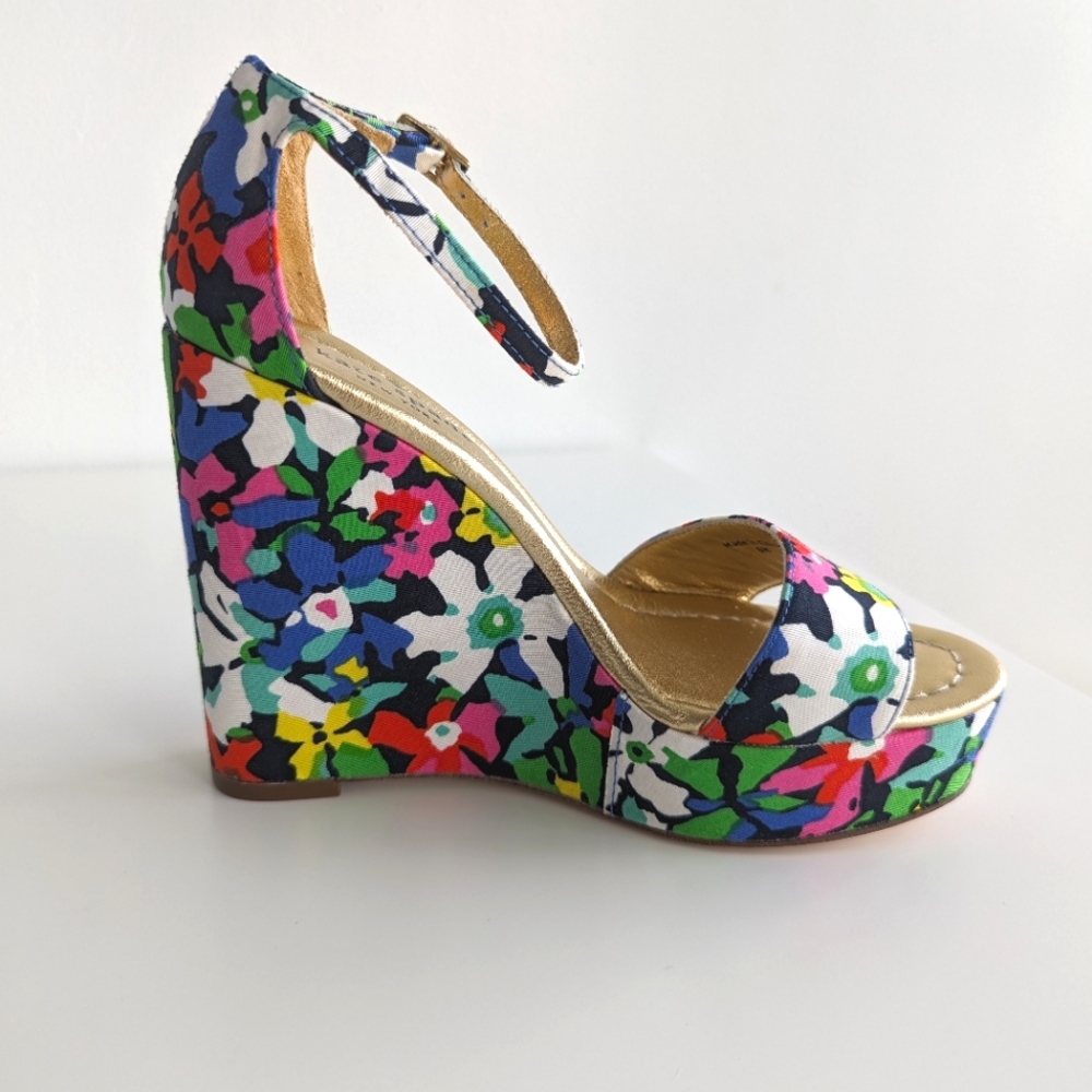 Kate Spade Dabney Floral Fabric Wedge Sandals
